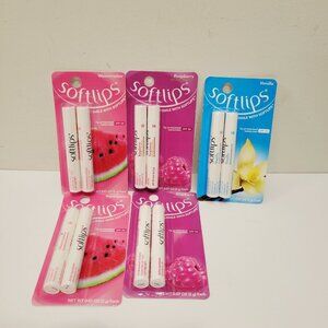 5 Packs Softlips 2 Raspberry 2 Watermelon 1 Vanilla Lip Protectant SPF 20